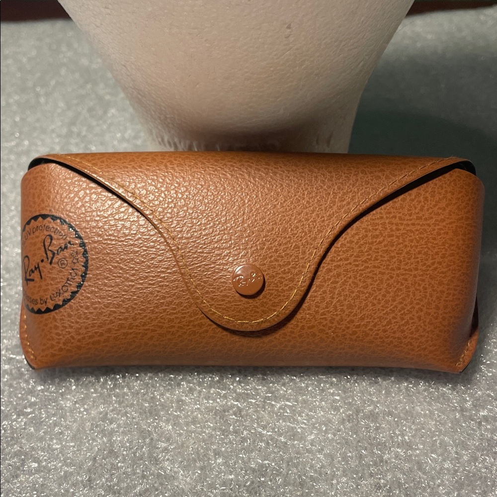 Ray-Ban Leather soft side sunglass case brown tan